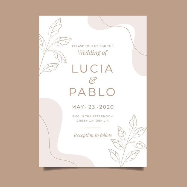 Minimalist wedding invitation