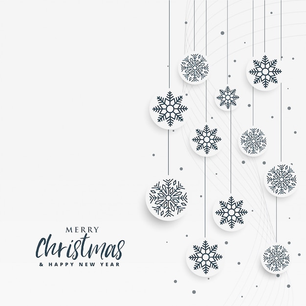 Mínimo fondo de Navidad blanca con copos de nieve