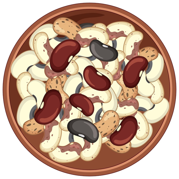 Vector gratuito una mirada de cerca de granos y nueces