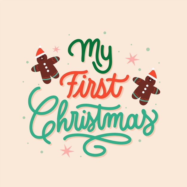 Vector gratuito mis primeras letras navideñas