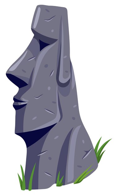 Moai en la isla de Pascua escultura de piedra de dibujos animados de vector aislado