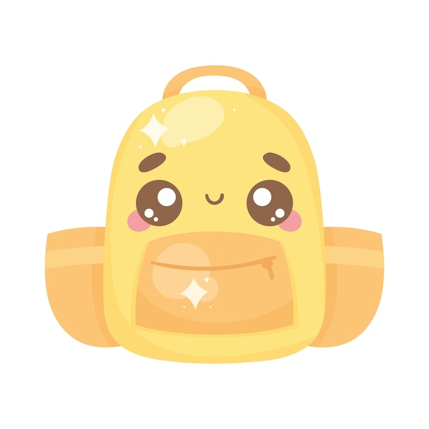 Vector gratuito mochila amarilla personaje kawaii