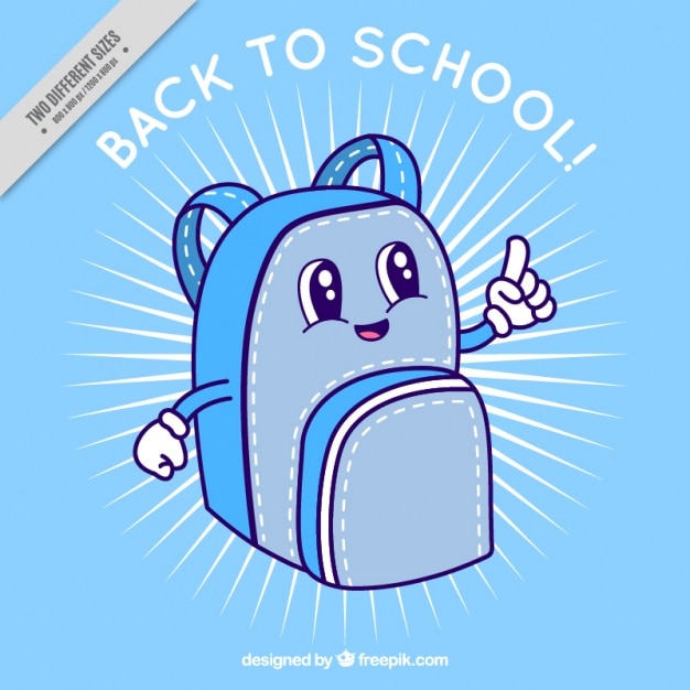 Vector gratuito mochila azul para la vuelta al cole