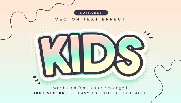 Mockup de letras con efecto de texto infantil y colorido
