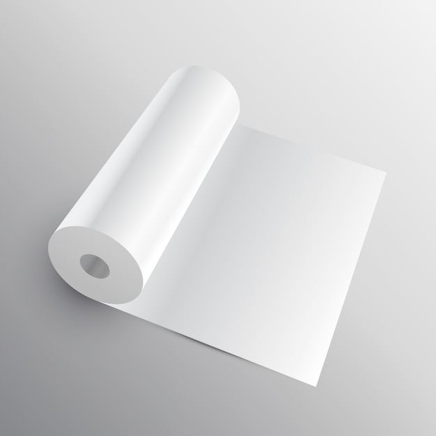 Vector gratuito mockup de rollo de papel 3d