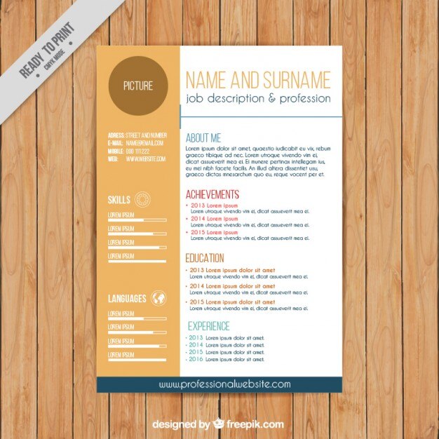 Vector gratuito moda plantilla cv
