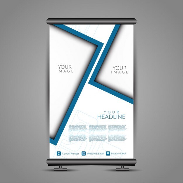 Modelo de banner de pie minimalista