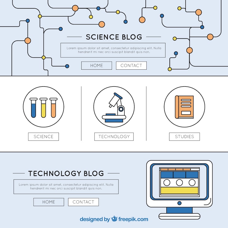 Vector gratuito modelo de blog de ciencia