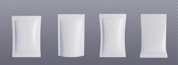Modelo de bolsa blanca sobre un fondo transparente