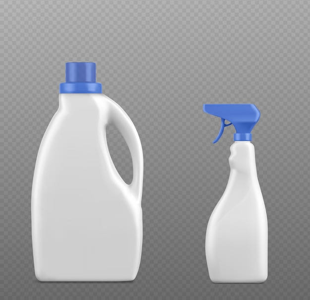 Modelo de botella de detergente de plástico en blanco