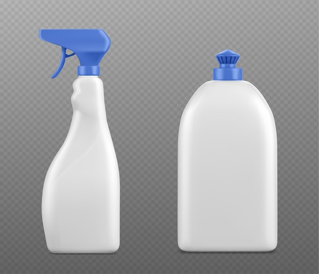 Modelo de botella de detergente de plástico en blanco