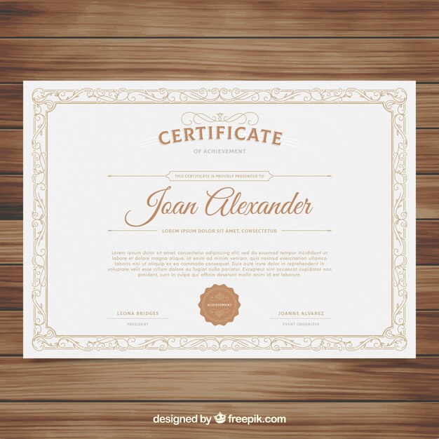 Modelo de certificado