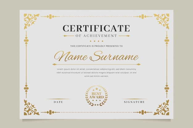 Modelo de certificado