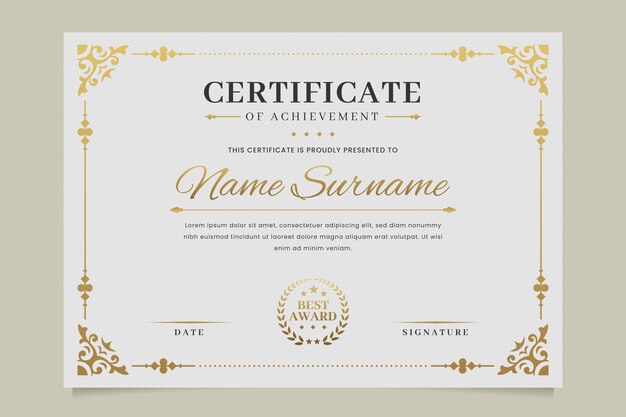 Modelo de certificado