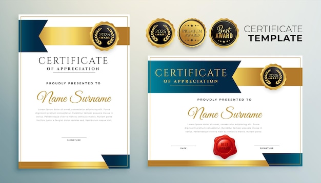 modelo de diploma de aprecio profesional llamativo en el conjunto