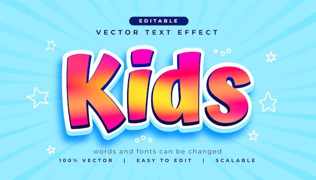 modelo de efecto de texto para niños de estilo cómico