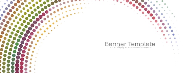 Modelo de estandarte de diseño de medio tono circular de colores modernos