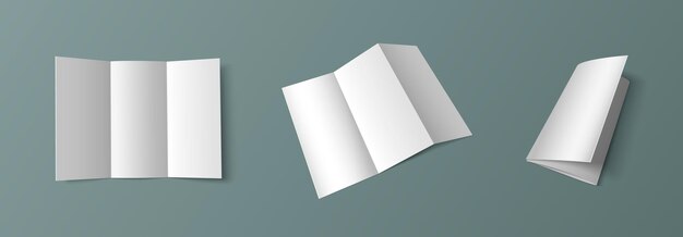 Modelo de folleto blanco vacío de tres pliegues