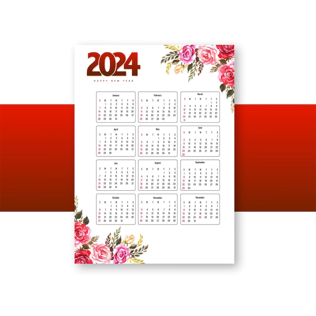 Página 17 Vectores e ilustraciones de Calendario 2024 arte para