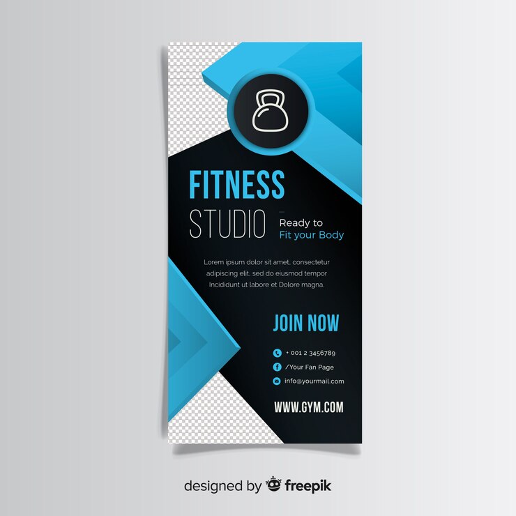 Vector gratuito modelo de folleto de fitness moderno