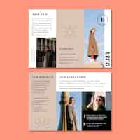 Vector gratuito modelo de folleto triplo de moda minimalista