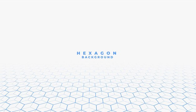 Modelo de forma hexagonal azul de estilo 3D vector de diseño de fondo en perspectiva