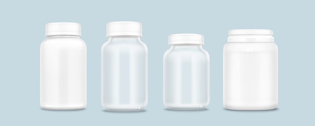 Vector gratuito modelo de frasco de plástico blanco para pastillas