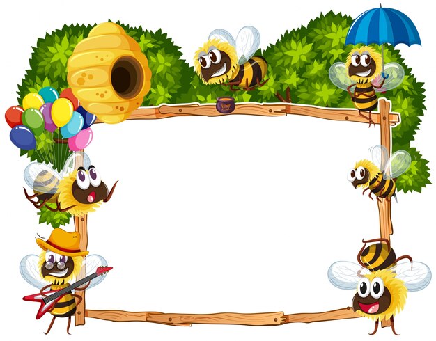 Modelo de la frontera con las abejas que vuelan