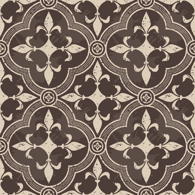 Vector gratuito modelo inconsútil del damasco ornamental