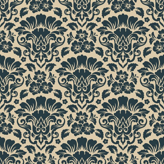 Modelo inconsútil del damasco ornamental