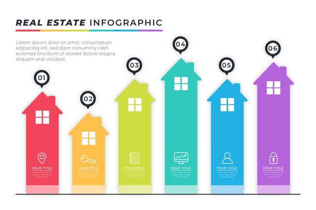 Modelo de infografía de inmobiliaria