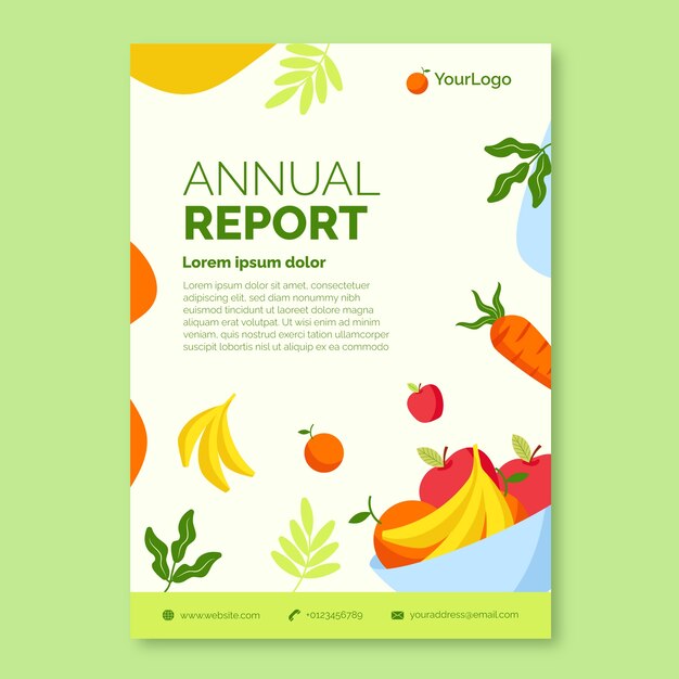 Modelo de informe anual de asesoramiento nutricional dibujado a mano