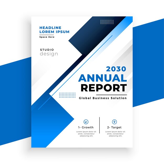 modelo de informe anual de negocios blanco y azul un documento de la empresa