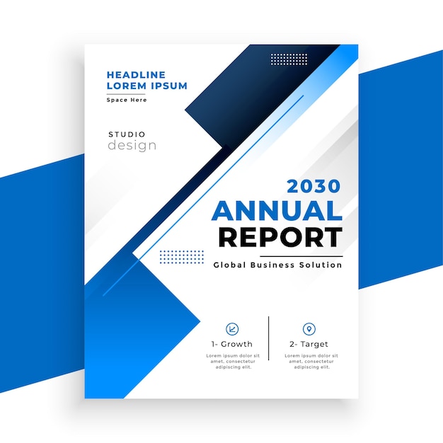 modelo de informe anual de negocios blanco y azul un documento de la empresa
