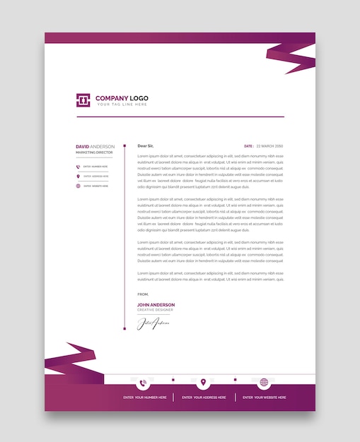 Modelo de papel de carta para empresas y empresas modernas