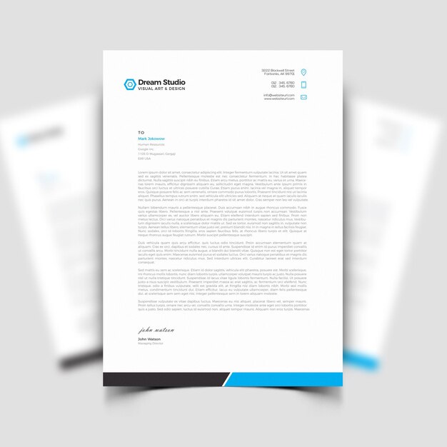 Modelo de papel de carta para empresas y empresas modernas