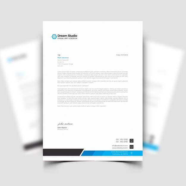 Modelo de papel de carta para empresas y empresas modernas