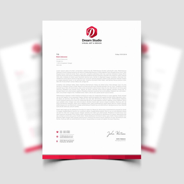 Modelo de papel de carta para empresas y empresas modernas