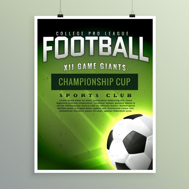 Vector gratuito modelo de poster de campeonato de fútbol