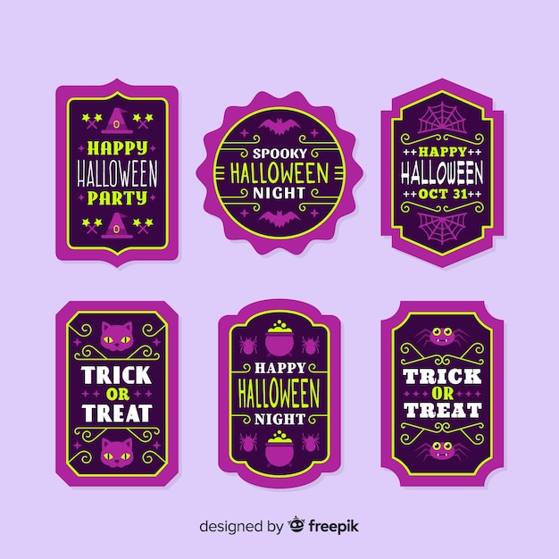 Vector gratuito modelo vintage para etiqueta e insignia de halloween