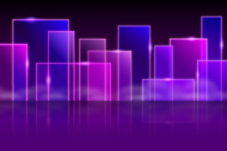 Vector gratuito modelos geométricos luces de neón de fondo