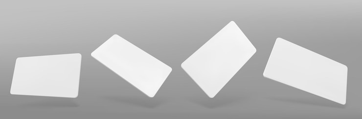 Vector gratuito modelos de tarjetas de regalo en blanco aislados en gris