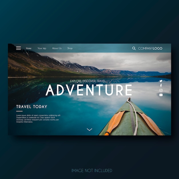 Vector gratuito modern adventure landing page