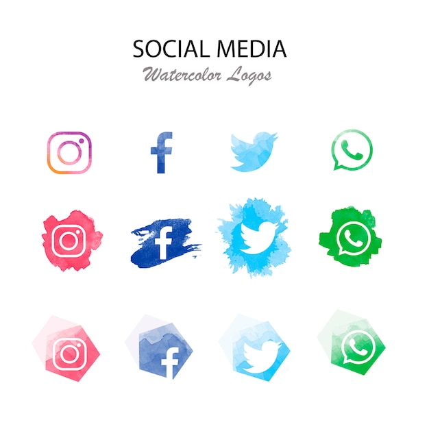 Moderna colección de logotipos de redes sociales.