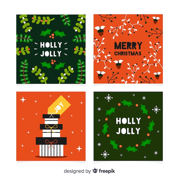 Moderna colección de tarjetas de felicitación de navidad
