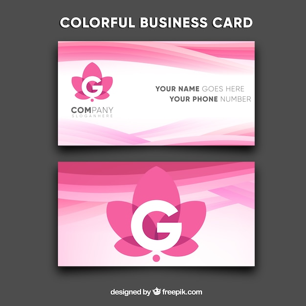 Moderna y colorida tarjeta de visita