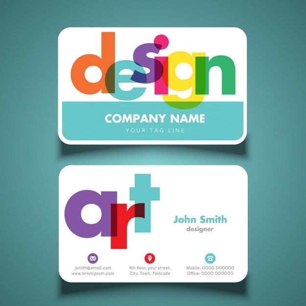 Vector gratuito modernas y coloridas tarjetas de visita