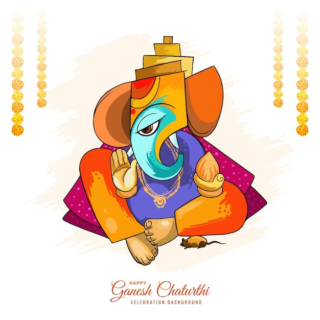 Moderno artístico feliz Ganesh Chaturthi fondo de la tarjeta del festival