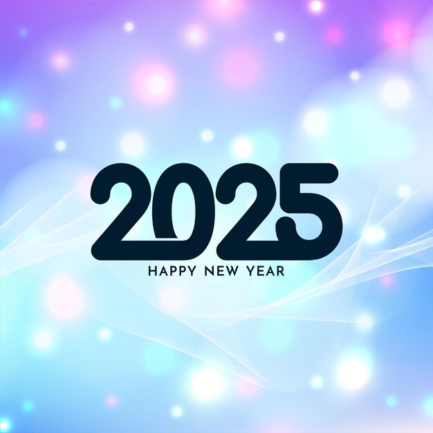 Moderno Feliz Año Nuevo 2025 elegante tarjeta de felicitación