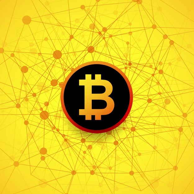Moderno fondo amarillo de bitcoin
